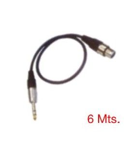 6 Mts /  JACK Mono Estéreo a XLR Hembra