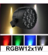 FOCO LED RGBW (3 ROJOS, 3 AZULES, 3 VERDES, 3 BLANCOS)