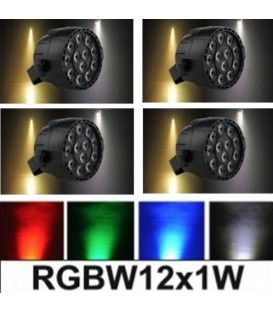 (4U) FOCOS LED RGBW (3 ROJOS, 3 AZULES, 3 VERDES, 3 BLANCOS) DMX (12W)
