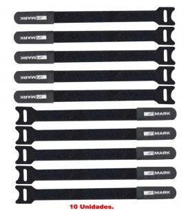 (10U) CINTA RECOGE-CABLES (VELCRO 200 x 25 mm) COLOR NEGRO