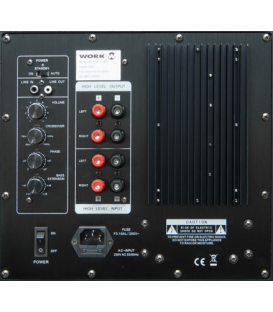 SUBWOFER AMPLIFICADO 12" / 200W (CROSSOVER REGULABLE / ENCENDIDO-APAGADO AUTOMÁTICO)