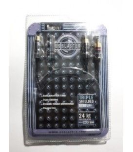 CABLE PRO 1xRCA Hembra a 2xRCA MACHOS (BAÑADOS EN ORO)