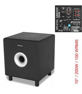 SUB. AMPLIFICADO 10" / 200W / 100 WRMS (CROSSOVER REGULABLE)