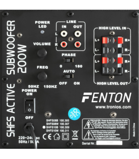 SUB. AMPLIFICADO 10" / 200W / 100 WRMS (CROSSOVER REGULABLE)