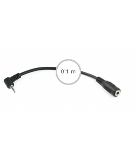 0,1 Mts / 1 MINI-JACK HEMBRA ESTEREO (3,5mm)A 1 MINI-JACK MACHO ESTERE0 (2,5mm) 