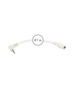 0,1 Mts / 1 MINI-JACK HEMBRA ESTEREO (3,5mm)A 1 MINI-JACK MACHO ESTERE0 (2,5mm)  COLOR BLANCO