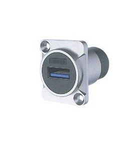 CONECTOR USB 3.0 E/S (ENTRADA + SALIDA) CHASIS COLOR PLATA