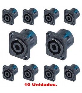(10U) SPEAKON HEMBRA DE BASE 4 CONTACTOS (NL-4-MP)