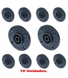 (10U) SPEAKON HEMBRA DE BASE 4 CONTACTOS (NL-4-MP-R)