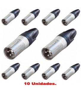 (10U) XLR (CANON) MACHO 3 PINS NEUTRIK.
