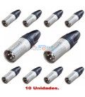 (10U) XLR (CANON) MACHO 3 PINS NEUTRIK.