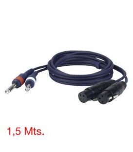 1,5 Mts / 2 XLR HEMBRA a 2 JACK MONO MACHO (6,35mm)