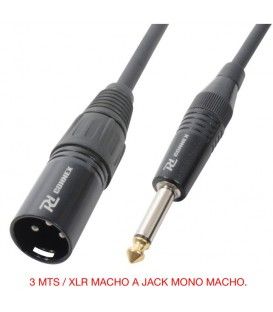 3 Mts / JACK MONO MACHO (6,3mm)  A XLR MACHO.