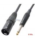 8 Mts / JACK MONO MACHO (6,3mm)  A XLR MACHO.