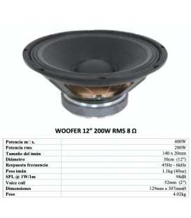  WOFER 12" (400W / 200 WRMS)