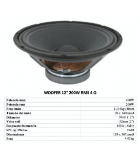  WOFER 12" (400W / 200 WRMS)