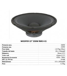 QR-15"/4Ω (500W / 250 WRMS)