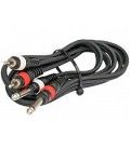 3 Mts / 2 RCA MACHO a 2 JACK MONO MACHO