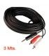 3 Mts / 2 RCA MACHO A 1 MINI-JACK ESTÉREO MACHO (3,5mm)