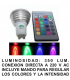 LÁMPARA LED RGB CON MANDO A DISTANCIA (GU10 / 5W / 220V)