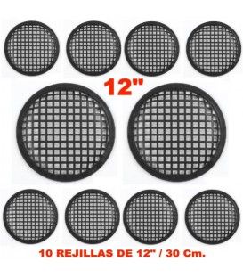 (10U) REJILLA PARA ALTAVOZ DE 12" (30,48 cm)