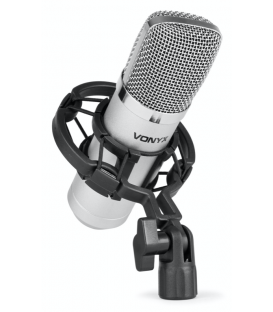 CM-400 DE ESTUDIO + SOPORTE (DE CONDENSADOR / COLOR PLATA) CABLE MINI-JACK