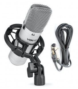 CM-400 DE ESTUDIO + SOPORTE (DE CONDENSADOR / COLOR PLATA) CABLE MINI-JACK