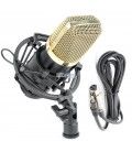 CM-400 DE ESTUDIO + SOPORTE (DE CONDENSADOR / COLOR NEGRO-DORADO) CABLE MINI-JACK