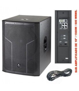 DAS ACTION-S18A, 1200 / 600 W RMS (AMPLIFICADO) + CABLE XLR (10 Mts)