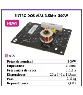 2 VÍAS, 600W / 300 WRMS (CORTE EN 3,5 kHz) ENCASTRABLE EN BASE SPEAKON