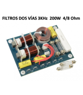 2 VÍAS, 4/8 Ω, 400W / 200 WRMS (CORTE EN 2 kHz) IMPEDANCIA SELECCIONABLE 4 o 8 Ω.