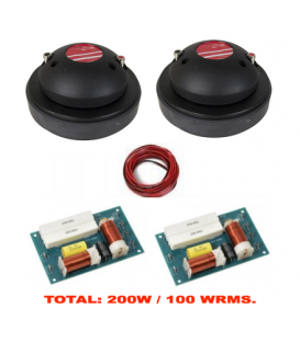 KIT TPX-5 (200W / 100 WRMS) Titanio/Kapton + 2 FILTROS QTX (400W / 200 WRMS)