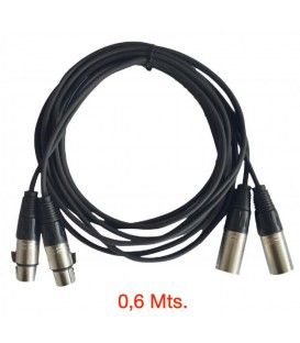 0,6 Mts / 2 XLR Macho a 2 XLR Hembra