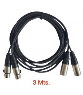 3 Mts / 2 XLR Macho a 2 XLR Hembra