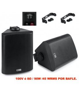 BC65V (100V / 8Ω) (90W / 45 WRMS) (LINEA A 40W / 20W / 10W) PAREJA 6,5" + SOPORTES.