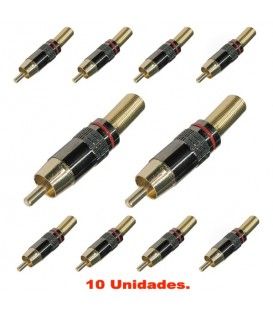 (10U) RCA MACHO CON MUELLE METÁLICO (MARCADOR ROJO)
