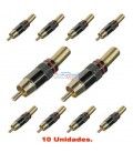 (10U) RCA MACHO CON MUELLE METÁLICO (MARCADOR ROJO)