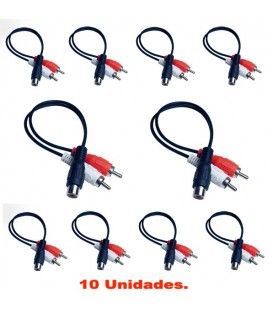 (10U) 0,2 Mts / 1 RCA Hembra a 2 RCA Macho 