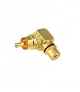 ADAPT. RCA HEMBRA A RCA MACHO (ACODADO 90º / METÁLICO)