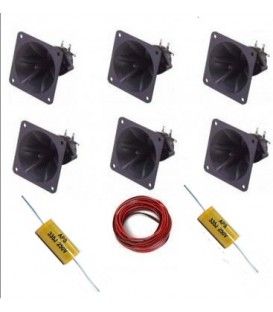 KIT A-100  (6 TWEETERS PIEZO + 2 FILTROS + CABLE)  (QTX / 3,3 APS)