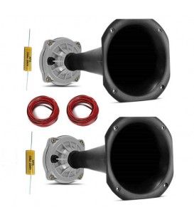 KIT D-250X + DIFUSORES (400W / 200 WRMS) (2 MOTORES D-250X + 2 DIFUSORES + 2 CONDENSADORES 3,3µF + 2,5 Mts CABLE) 