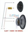 KIT HI-FI-5,25"  (190W / 95 WRMS) (WOFER 5,25" + TWEETER + CONDENSADOR 3,3 + CABLE)