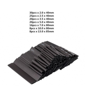 127 PIEZAS DE TERMORRETRACTIL (2.0, 2.5, 3.5, 5, 7, 10 y 13MM X 6,4Mts) 