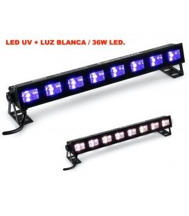 BUVW83 LED UV + LUZ BLANCA (8 LENTES / 24W LED) EFECTO 2 EN 1!!
