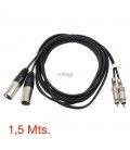 1,5 Mts / 2 RCA  MACHO A  2 XLR MACHO