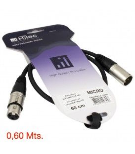 0,6 Mts / De XLR Macho a  XLR Hembra
