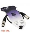 0,6 Mts / De XLR Macho a  XLR Hembra