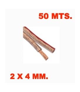 50 MT (2 x 4 mm) PARALELO TRANSPARENTE y FLEXIBLE OFC.