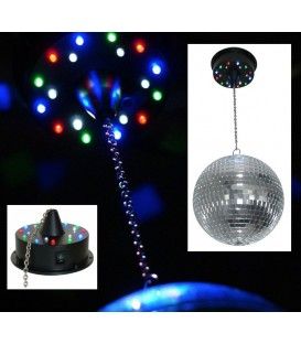 MOTOR LED DE GIRO (A PILAS) PARA BOLAS DE ESPEJOS.