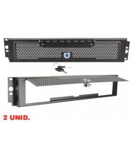(2U) TAPA RACK DE SEGURIDAD CON LLAVE (2 LLAVES  ALTA CALIDAD) (89 mm)